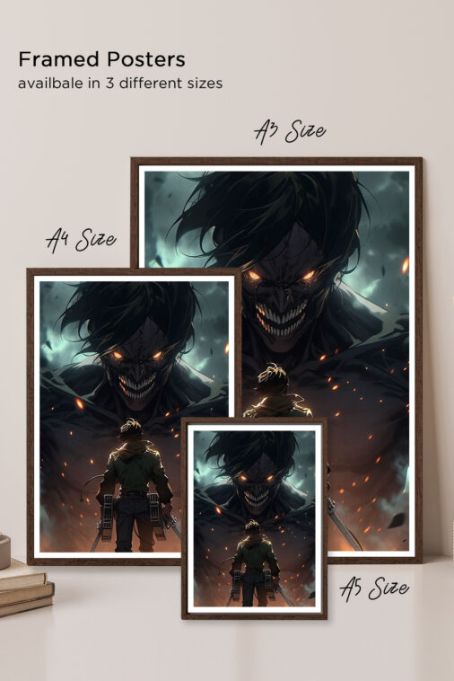 Eren Yeager Black Shadow Anime Poster - Image 5