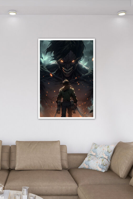 Eren Yeager Black Shadow Anime Poster - Image 6