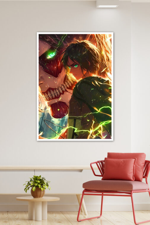 Eren Yeager Double Look Anime Poster - Image 3