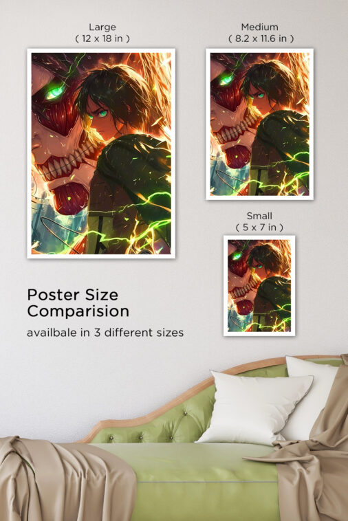 Eren Yeager Double Look Anime Poster - Image 7