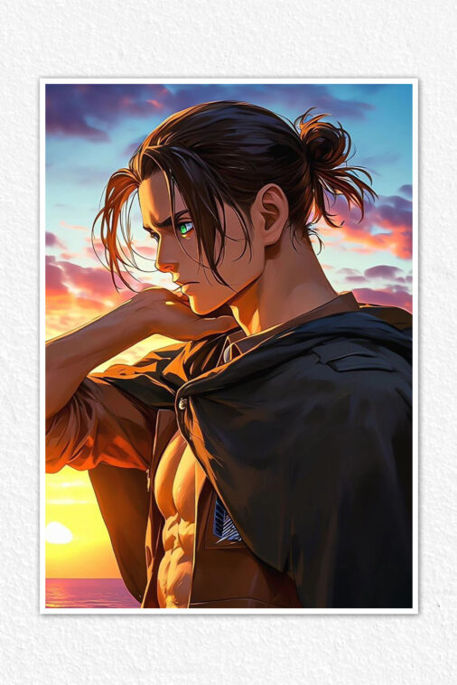 Eren Yeager Sunshine Reflection Anime Poster