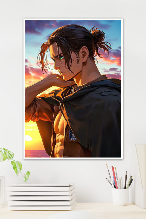 Eren Yeager Sunshine Reflection Anime Poster - Image 2