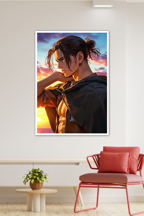 Eren Yeager Sunshine Reflection Anime Poster - Image 3