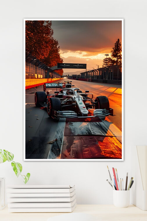 F1 Sunset Race Poster Cars Collection - Image 2
