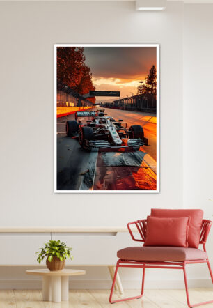 F1 Sunset Race Poster Cars Collection - Image 3