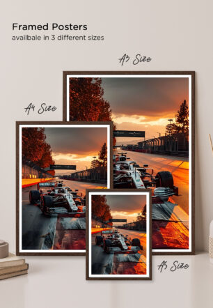 F1 Sunset Race Poster Cars Collection - Image 5