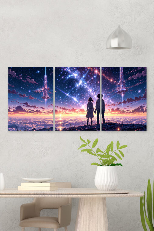 Fantasy Anime Night Sky City Skyline Poster The Uncollectible