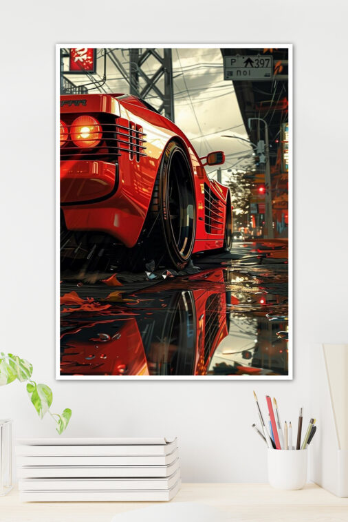 Ferrari Testarossa Red Color Car Poster Cars Collection - Image 3