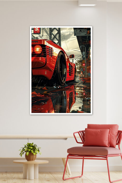 Ferrari Testarossa Red Color Car Poster Cars Collection - Image 4