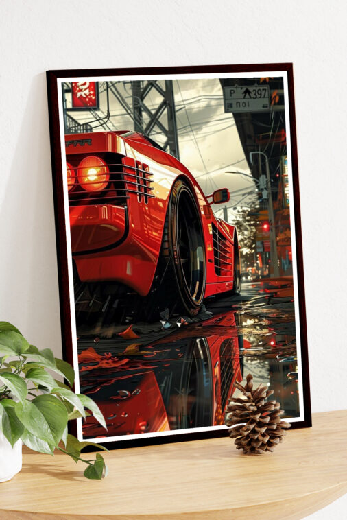 Ferrari Testarossa Red Color Car Poster Cars Collection - Image 5