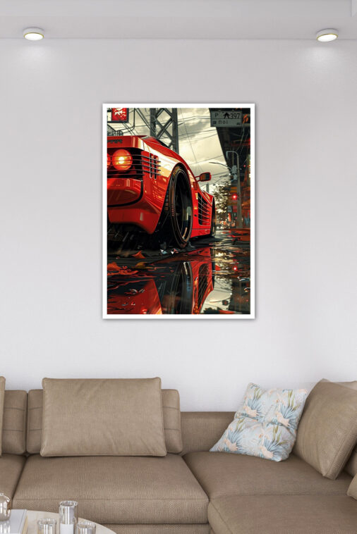 Ferrari Testarossa Red Color Car Poster Cars Collection - Image 7