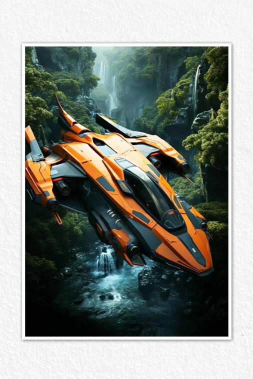 Futuristic Warrior Vision Airplace Warcraft Poster Collection