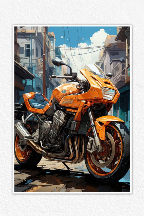 Futurustic Motorcycle Poster Bikes Collection