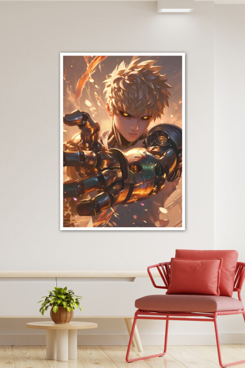 Genos Saitama Disciple One Punch Man Anime Poster - Image 3