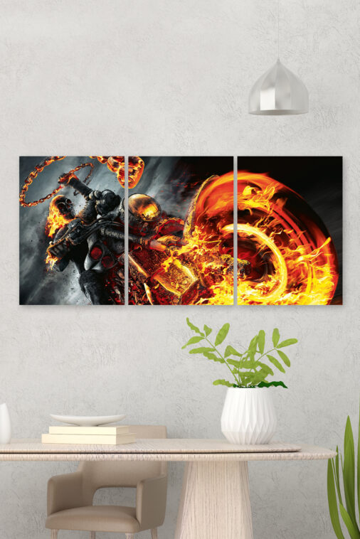 Ghost Rider Flaming Skull Ultrawide Poster