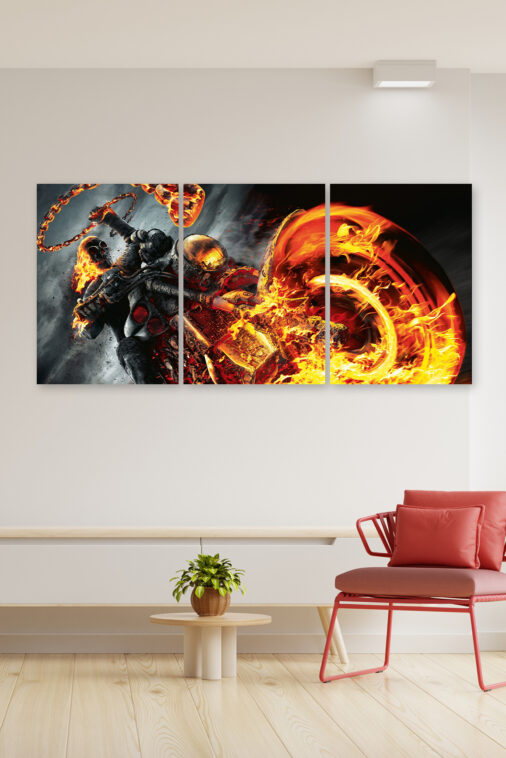 Ghost Rider Flaming Skull Ultrawide Poster - Image 3