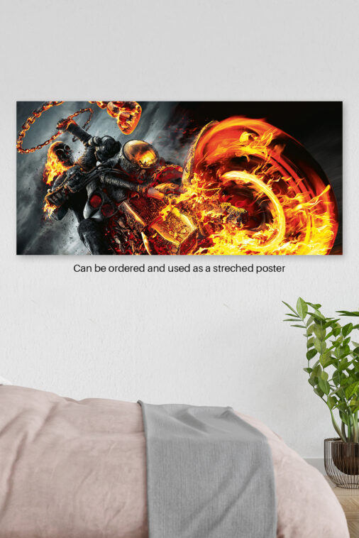 Ghost Rider Flaming Skull Ultrawide Poster - Image 4
