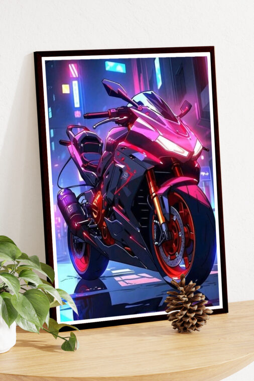 Graphic Motorcycle Neon Poster Bikes Collection - Image 5