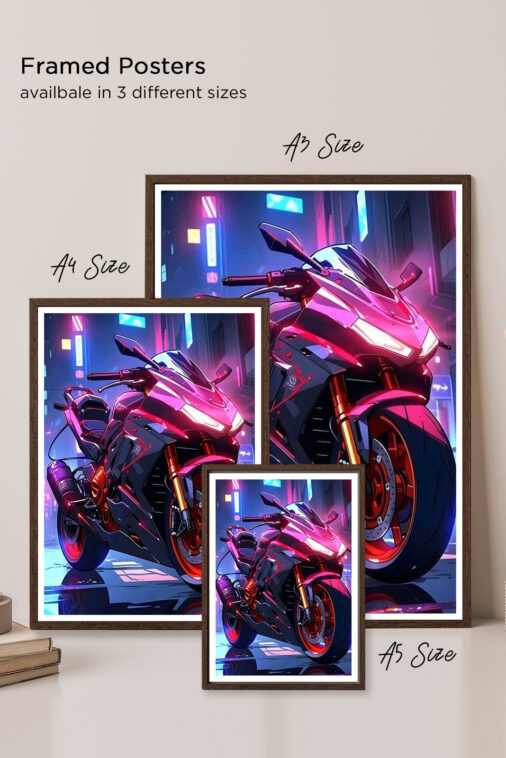 Graphic Motorcycle Neon Poster Bikes Collection - Image 6