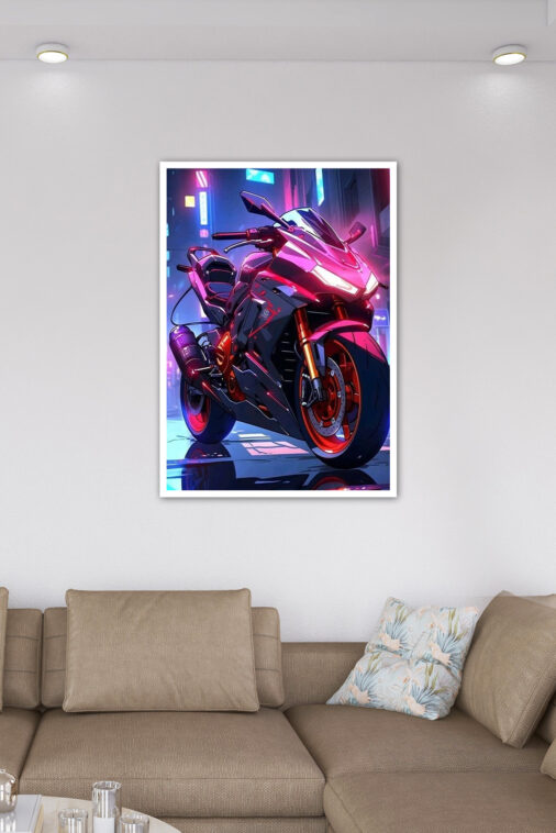 Graphic Motorcycle Neon Poster Bikes Collection - Image 7