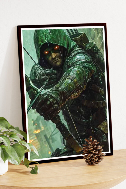 Green Arrow Aiming Rain City Poster DC Superheroes - Image 4