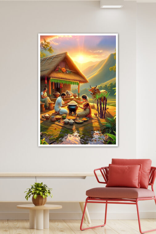 Harvest Festival Celebrated In Tamilnadu With Pongal Cultural Poster - Image 3