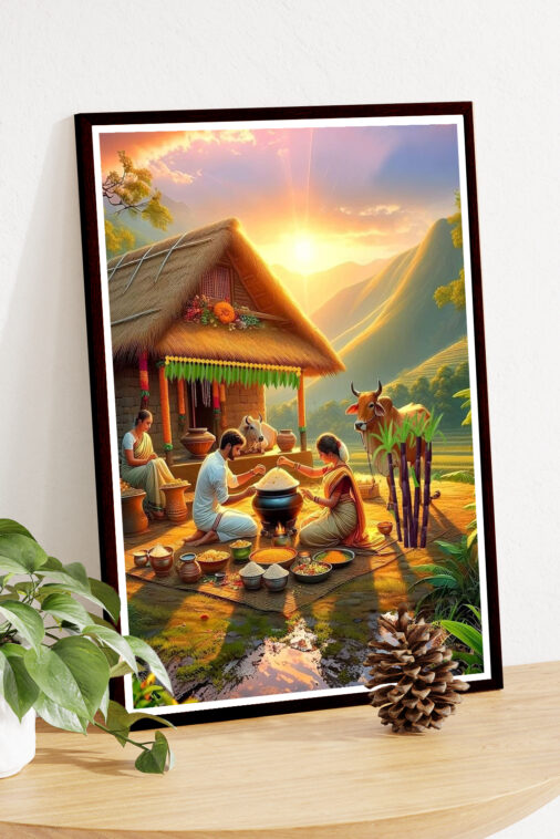 Harvest Festival Celebrated In Tamilnadu With Pongal Cultural Poster - Image 4