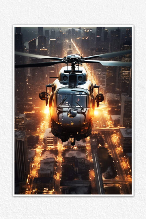 Heavy Firing High Fly War Chopper Warcraft Poster Collection