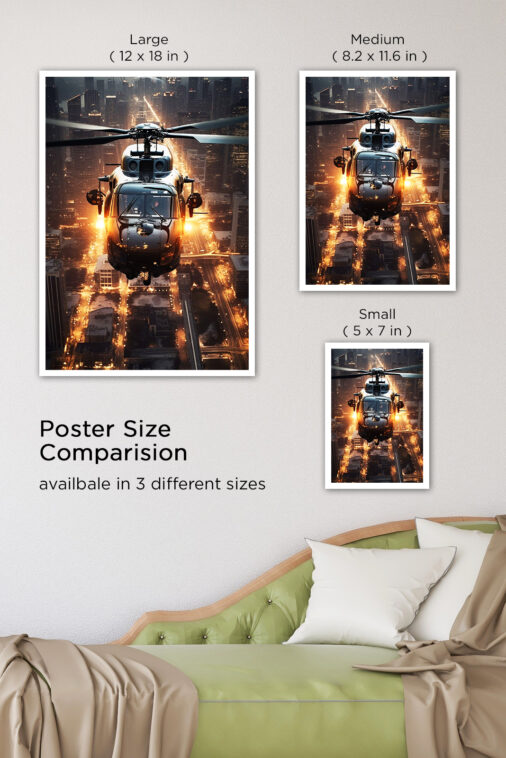Heavy Firing High Fly War Chopper Warcraft Poster Collection - Image 8