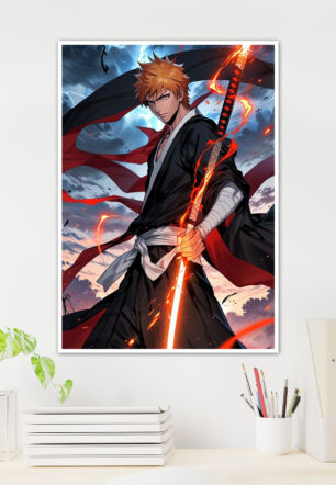 Ichigo Kurosaki Bankai Tentacled Sword Anime Poster - Image 2