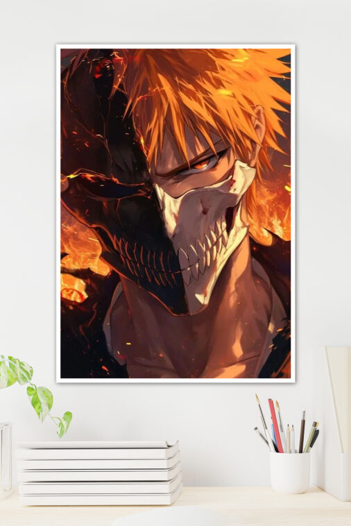 Ichigo Kurosaki Hollow Mask Close-up Anime Poster - Image 2