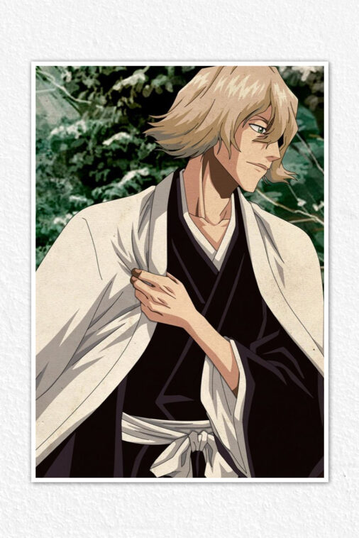 Ichigo Kurosaki Hollow Mask Flames Anime Poster