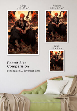 Ichigo Kurosaki Seated on Throne Anime Poster - Image 8