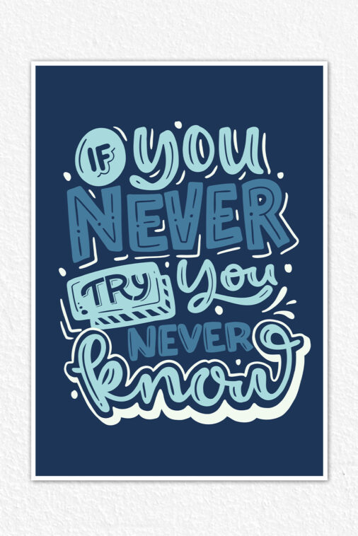 If You Never Try You Never Know Motivation Poster