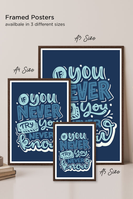 If You Never Try You Never Know Motivation Poster - Image 6