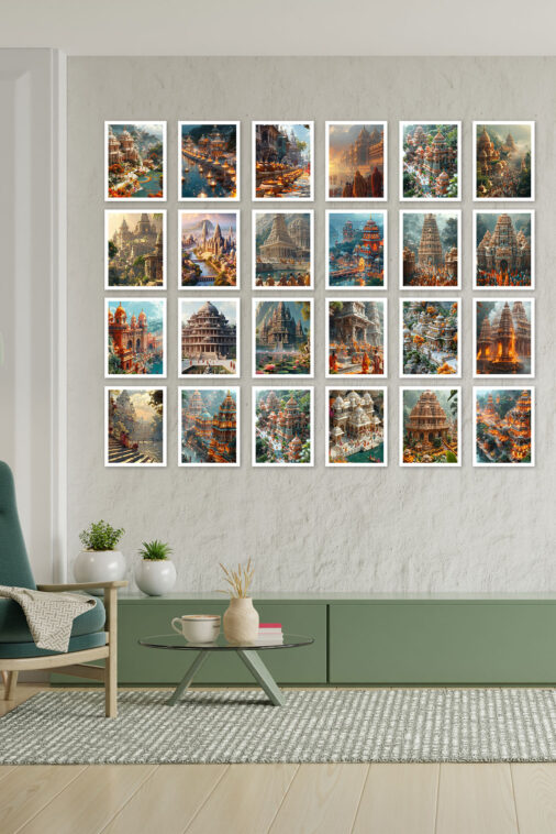 Indian Spiritual Landmark Re-imagined Set of 24 Posters - Image 2