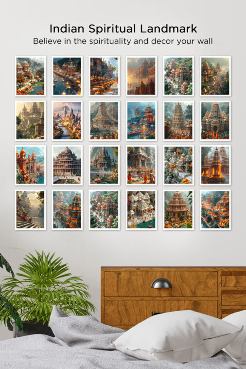 Indian Spiritual Landmark Re-imagined Set of 24 Posters - Image 4