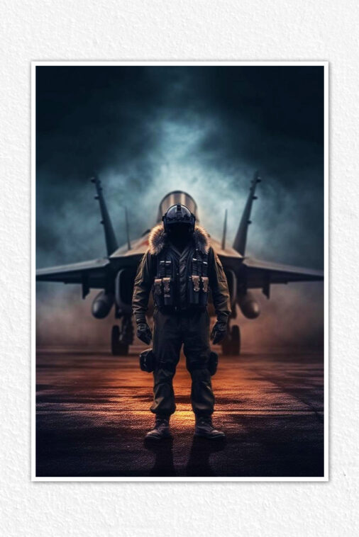 Jet Fighter Pilot Ready For Battle Warcraft Poster Collection