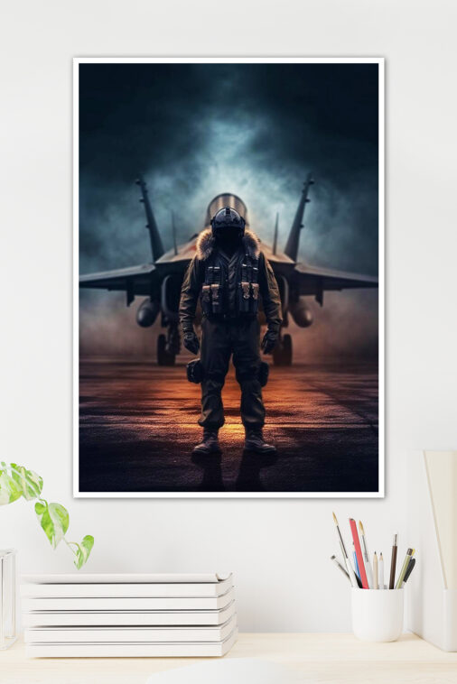 Jet Fighter Pilot Ready For Battle Warcraft Poster Collection - Image 3