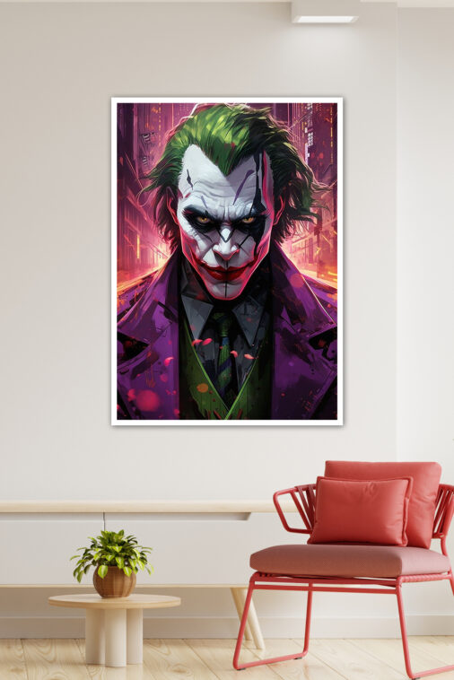 Joker Portrait Cityscape Night Poster DC Superheroes - Image 3