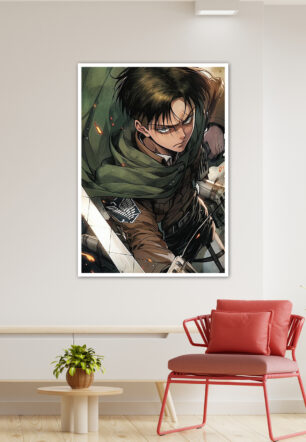 Levi Ackerman Field Warrior Anime Poster - Image 4
