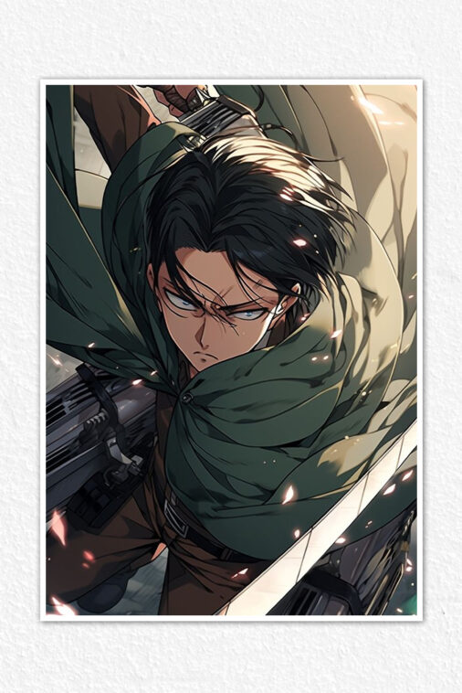 Levi Ackerman Warrior Ready Anime Poster
