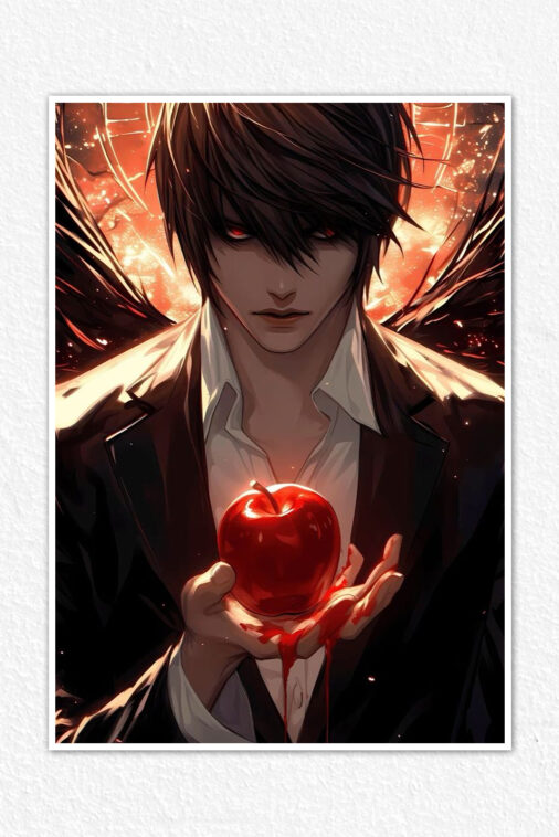 Light Yagami Blood Apple Poster Death Note