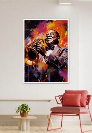 Louis Armstrong Jazz Player Music Poster - Image 3
