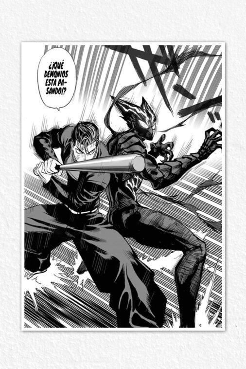 Metal Bat vs. Garou One Punch Man Anime Poster