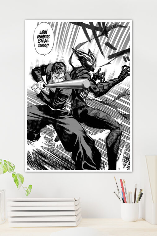 Metal Bat vs. Garou One Punch Man Anime Poster - Image 2