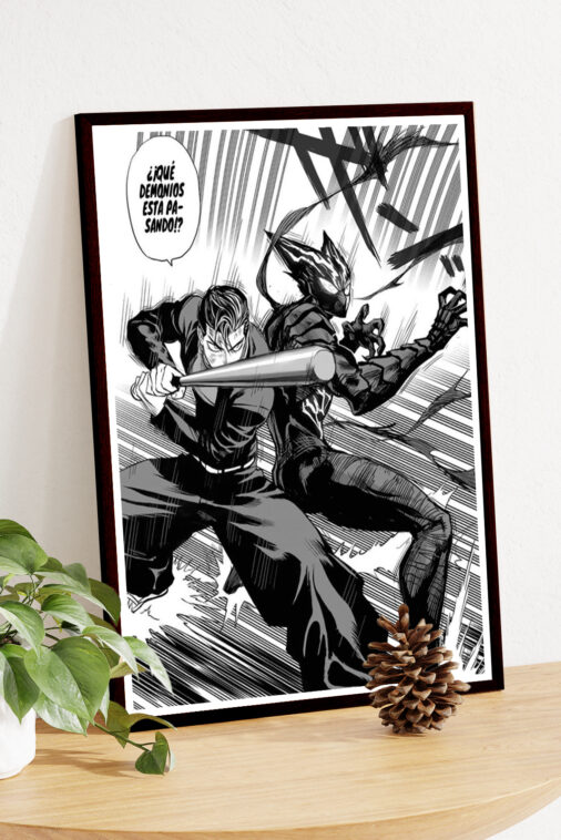 Metal Bat vs. Garou One Punch Man Anime Poster - Image 4