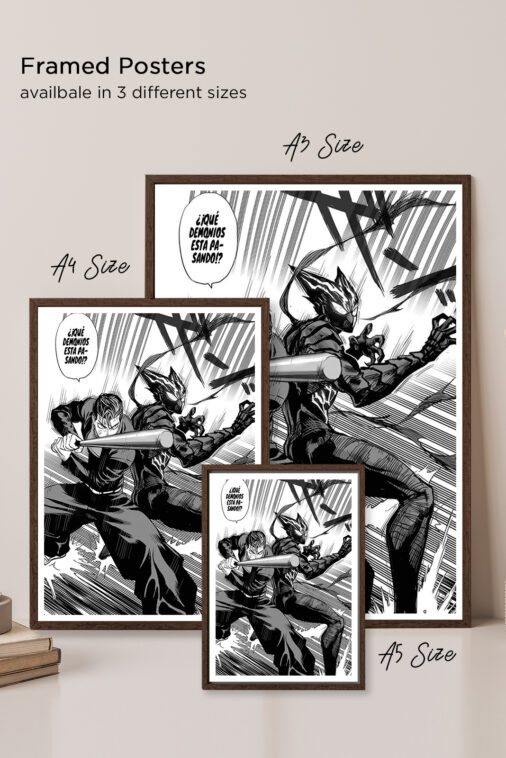 Metal Bat vs. Garou One Punch Man Anime Poster - Image 5