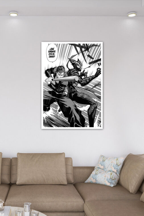 Metal Bat vs. Garou One Punch Man Anime Poster - Image 6