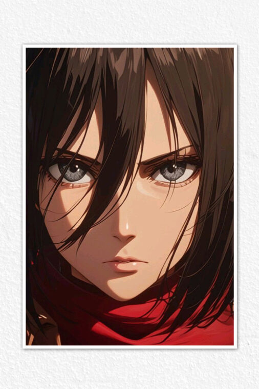 Mikasa Ackerman Closeup Look Anime Poster